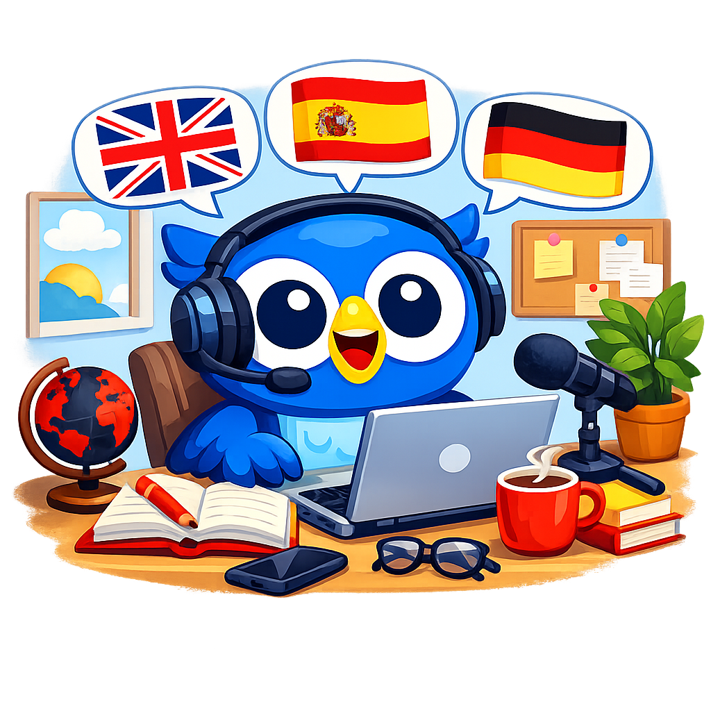 Sówka symbolizująca kursy językowe online